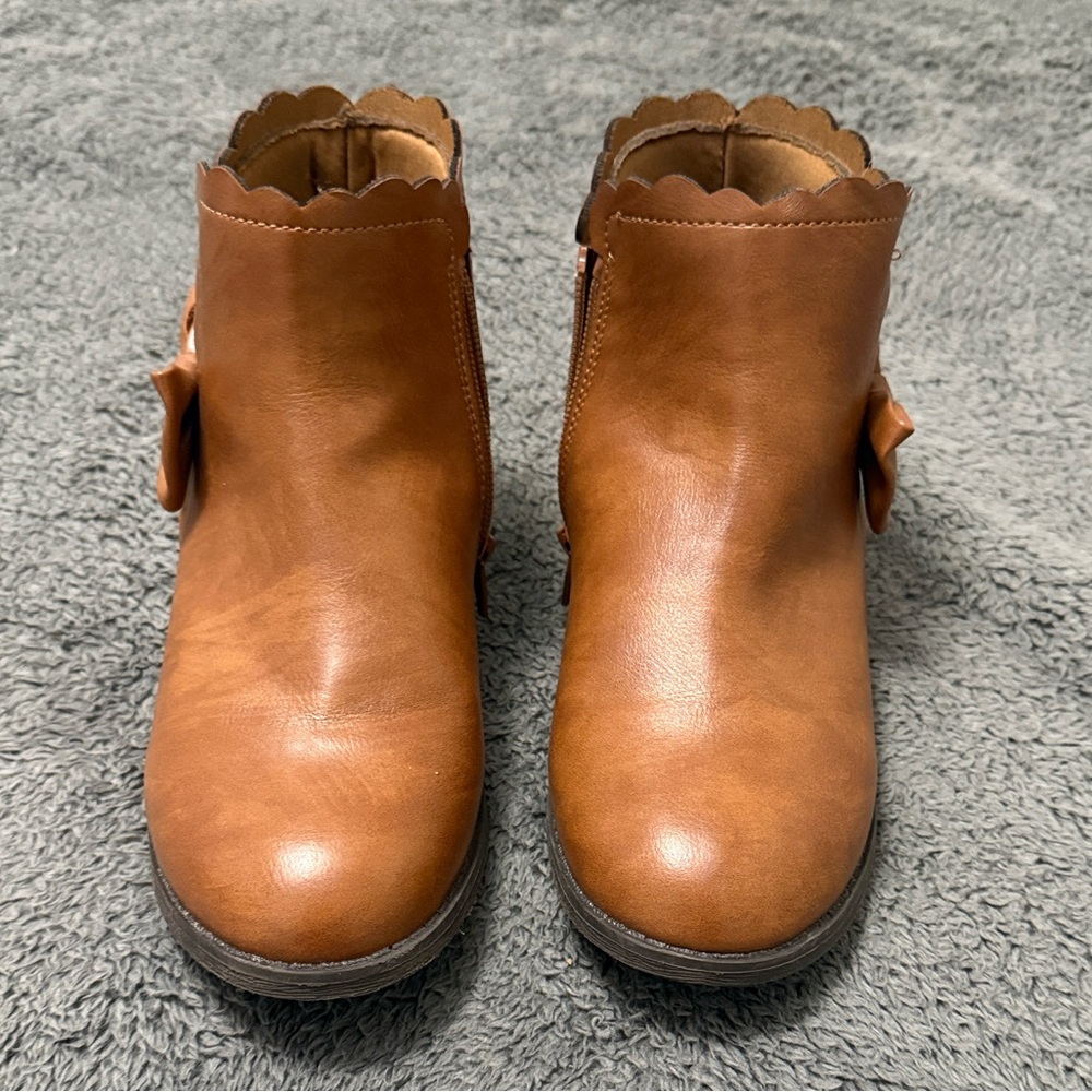 Target Brown Kids Boots with Scalloped Edge